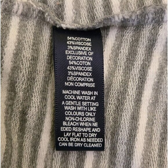 Blue Sax Fifth Avenue Cardingan Hoodie Sweatshirt Gray White Striped Small EUC - Picture 7 of 8